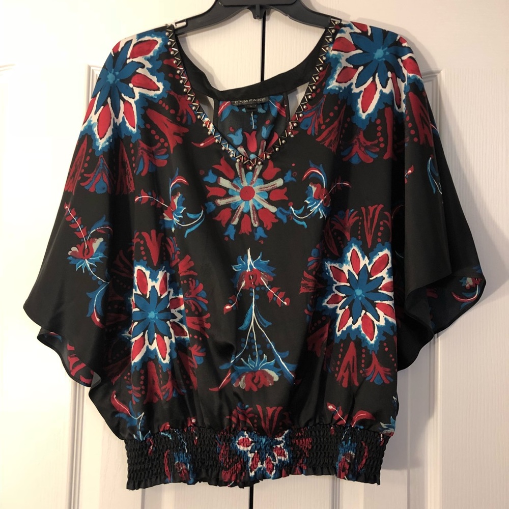 Rampage blouse with beading and cutout back size L